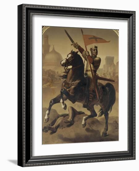 Godefroy de Bouillon, duc de Basse-Lorraine, élu "Avoué du Saint Sépulcre de Jérusalem" en 1099-Emile Signol-Framed Giclee Print