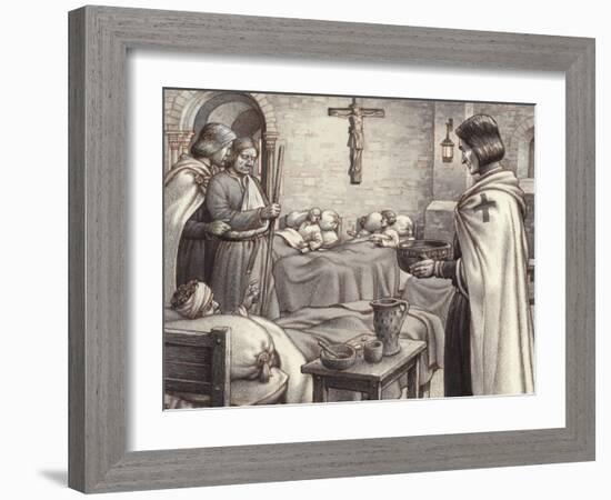 Godfrey De Bouillon Watches Benedictine Monks Caring for the Wounded-Pat Nicolle-Framed Giclee Print