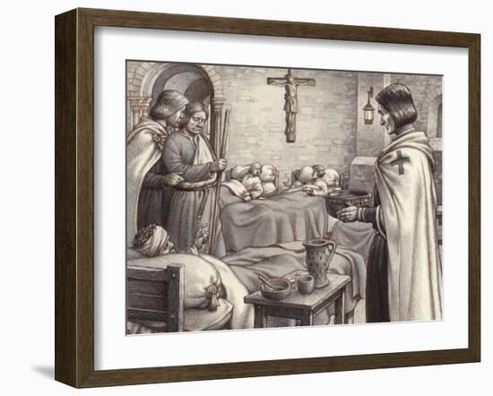 Godfrey De Bouillon Watches Benedictine Monks Caring for the Wounded-Pat Nicolle-Framed Giclee Print