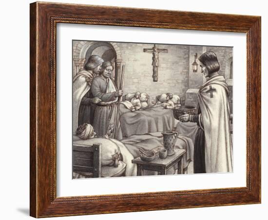 Godfrey De Bouillon Watches Benedictine Monks Caring for the Wounded-Pat Nicolle-Framed Giclee Print