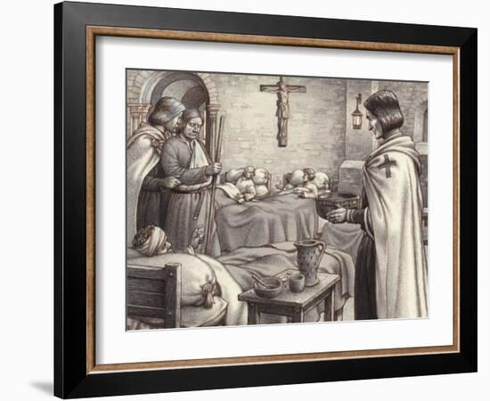 Godfrey De Bouillon Watches Benedictine Monks Caring for the Wounded-Pat Nicolle-Framed Giclee Print