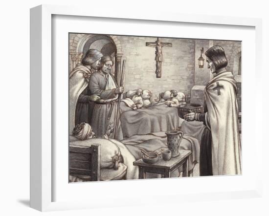 Godfrey De Bouillon Watches Benedictine Monks Caring for the Wounded-Pat Nicolle-Framed Giclee Print