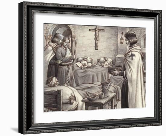 Godfrey De Bouillon Watches Benedictine Monks Caring for the Wounded-Pat Nicolle-Framed Giclee Print