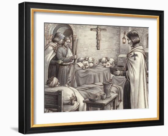 Godfrey De Bouillon Watches Benedictine Monks Caring for the Wounded-Pat Nicolle-Framed Giclee Print