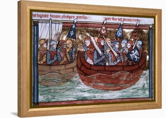 Godfrey of Bouillon and the Crusaders Sailing to the Holy Land-null-Framed Premier Image Canvas