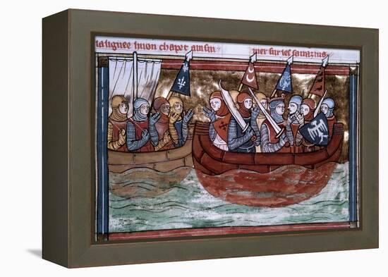 Godfrey of Bouillon and the Crusaders Sailing to the Holy Land-null-Framed Premier Image Canvas