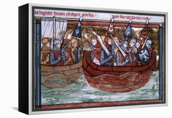 Godfrey of Bouillon and the Crusaders Sailing to the Holy Land-null-Framed Premier Image Canvas