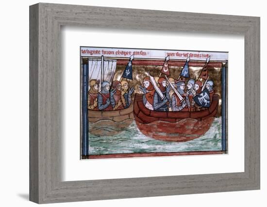 Godfrey of Bouillon and the Crusaders Sailing to the Holy Land-null-Framed Photographic Print