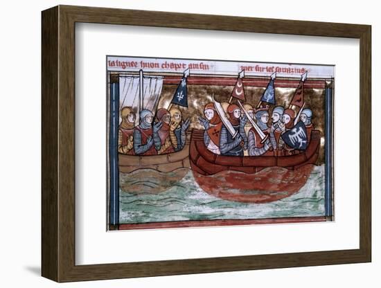 Godfrey of Bouillon and the Crusaders Sailing to the Holy Land-null-Framed Photographic Print