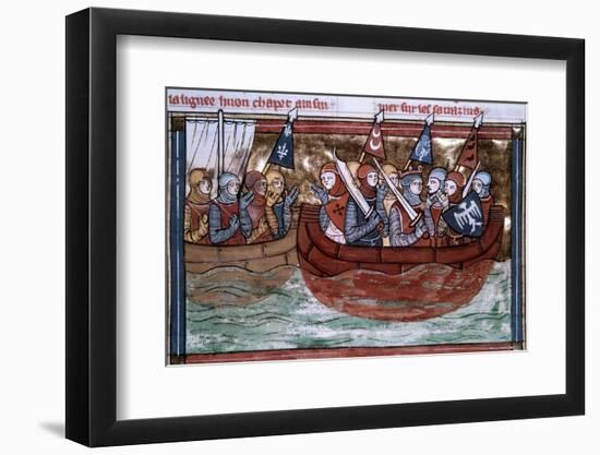Godfrey of Bouillon and the Crusaders Sailing to the Holy Land-null-Framed Photographic Print
