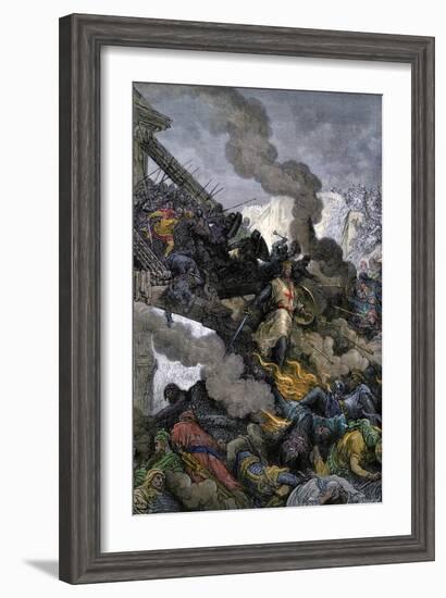 Godfrey of Bouillon's Entrance Into Jerusalem During the First Crusade, 1099 AD-null-Framed Giclee Print