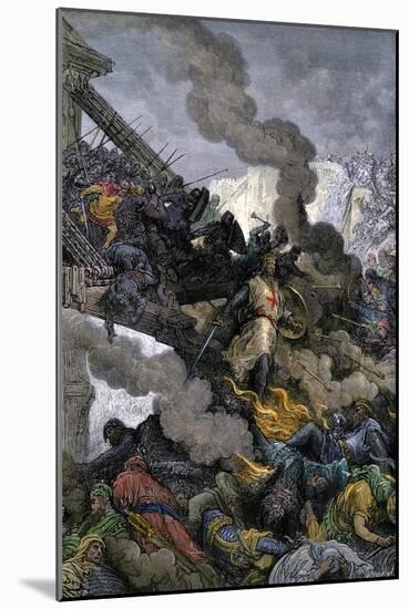 Godfrey of Bouillon's Entrance Into Jerusalem During the First Crusade, 1099 AD-null-Mounted Giclee Print