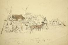 Lapps and Reindeer Beside Huts, North Norway, C.1850-Godfrey Thomas Vigne-Framed Giclee Print