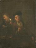 Boy Blowing on a Firebrand to Light a Candle, C.1692-98-Godfried Schalcken-Framed Giclee Print