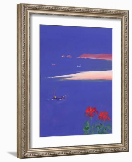 Godrevy and Blue Boat, 1999-John Miller-Framed Giclee Print