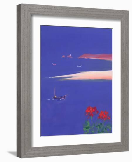 Godrevy and Blue Boat, 1999-John Miller-Framed Giclee Print