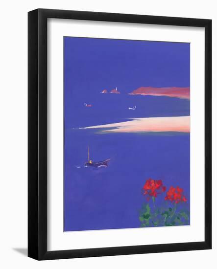 Godrevy and Blue Boat, 1999-John Miller-Framed Giclee Print