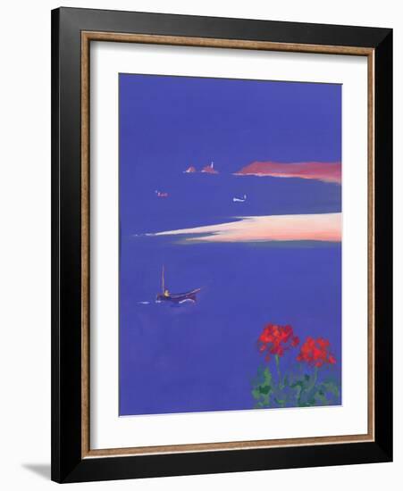 Godrevy and Blue Boat, 1999-John Miller-Framed Giclee Print