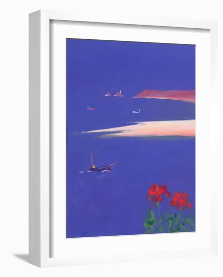 Godrevy and Blue Boat, 1999-John Miller-Framed Giclee Print