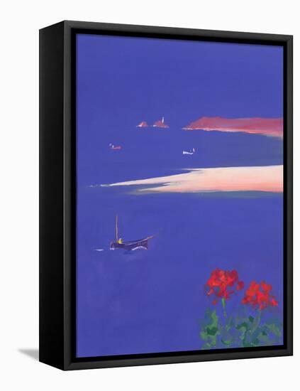 Godrevy and Blue Boat, 1999-John Miller-Framed Premier Image Canvas