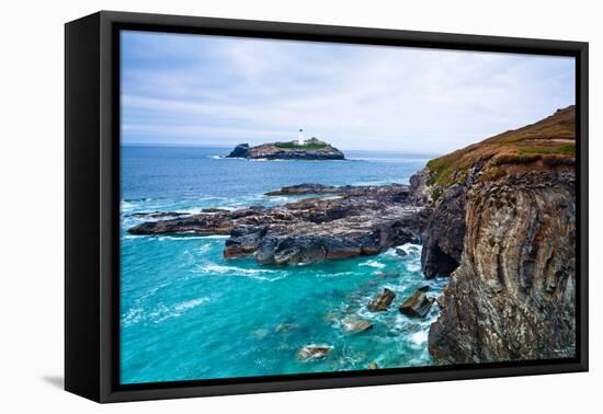 Godrevy Lighthouse, Cornwall, England, United Kingdom, Europe-Kav Dadfar-Framed Premier Image Canvas