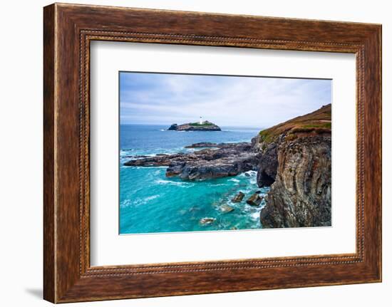 Godrevy Lighthouse, Cornwall, England, United Kingdom, Europe-Kav Dadfar-Framed Photographic Print