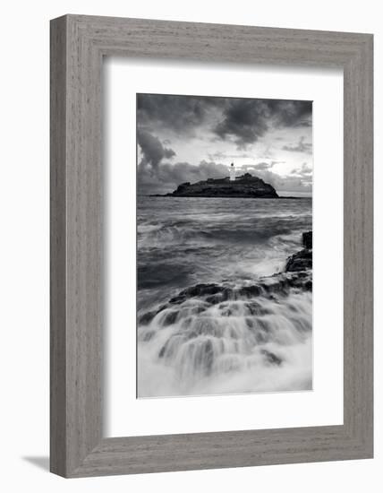 Godrevy Lighthouse, Cornwall, England-David Clapp-Framed Photo