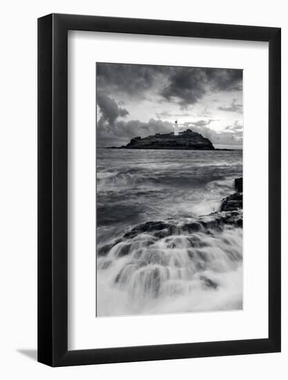 Godrevy Lighthouse, Cornwall, England-David Clapp-Framed Photo