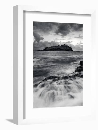 Godrevy Lighthouse, Cornwall, England-David Clapp-Framed Photo