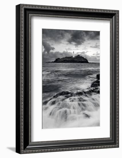 Godrevy Lighthouse, Cornwall, England-David Clapp-Framed Photo