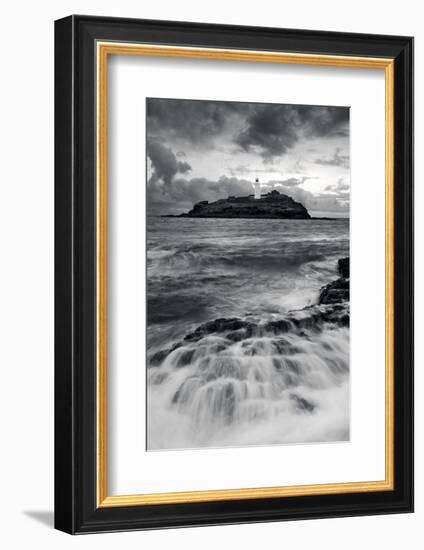 Godrevy Lighthouse, Cornwall, England-David Clapp-Framed Photo