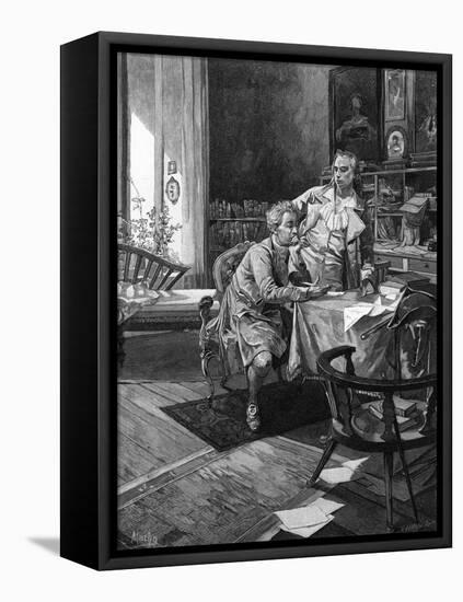 Goethe with Schiller-Alphonse Mucha-Framed Stretched Canvas