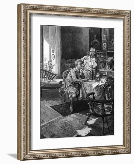 Goethe with Schiller-Alphonse Mucha-Framed Art Print