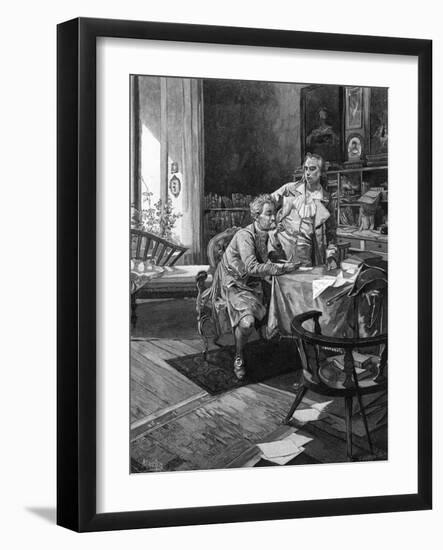 Goethe with Schiller-Alphonse Mucha-Framed Art Print