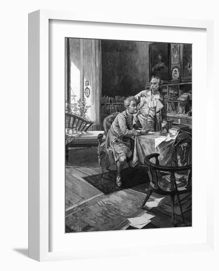 Goethe with Schiller-Alphonse Mucha-Framed Art Print