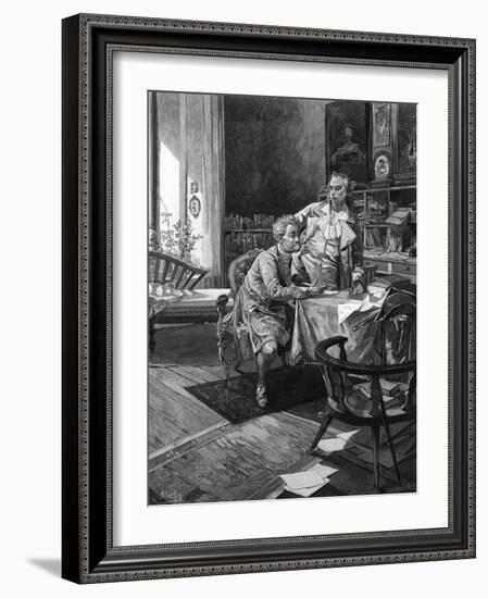 Goethe with Schiller-Alphonse Mucha-Framed Art Print