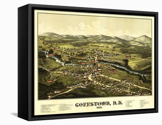 Goffstown, New Hampshire - Panoramic Map-Lantern Press-Framed Stretched Canvas