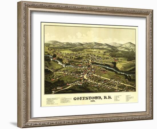 Goffstown, New Hampshire - Panoramic Map-Lantern Press-Framed Art Print