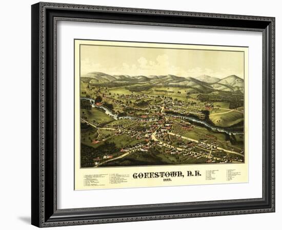Goffstown, New Hampshire - Panoramic Map-Lantern Press-Framed Art Print