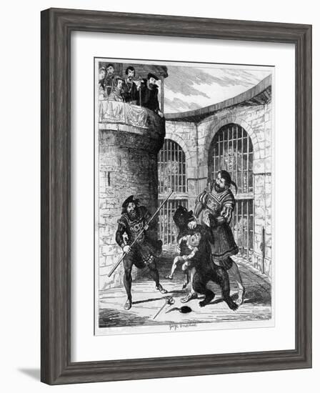 Gog Extricating Xit from the Bear in the Lions' Tower, 1840-George Cruikshank-Framed Giclee Print