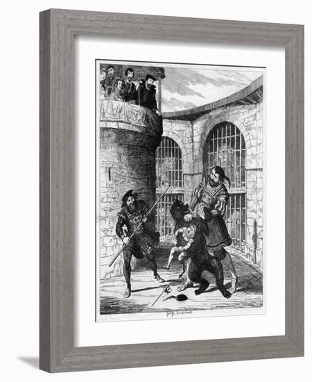 Gog Extricating Xit from the Bear in the Lions' Tower, 1840-George Cruikshank-Framed Giclee Print