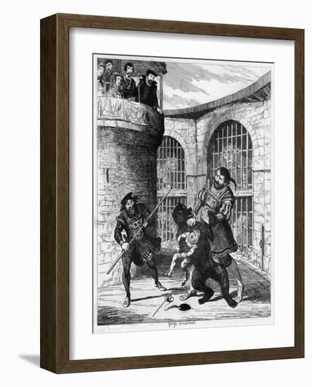 Gog Extricating Xit from the Bear in the Lions' Tower, 1840-George Cruikshank-Framed Giclee Print