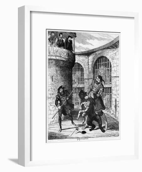 Gog Extricating Xit from the Bear in the Lions' Tower, 1840-George Cruikshank-Framed Giclee Print