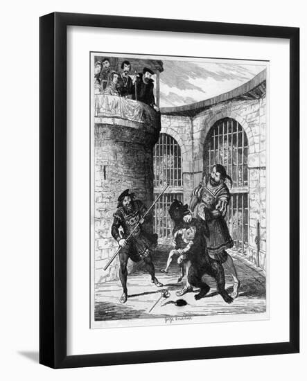 Gog Extricating Xit from the Bear in the Lions' Tower, 1840-George Cruikshank-Framed Giclee Print