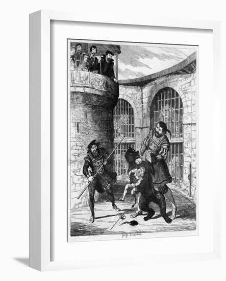 Gog Extricating Xit from the Bear in the Lions' Tower, 1840-George Cruikshank-Framed Giclee Print