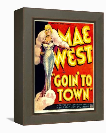 Goin' to Town, Mae West on Window Card, 1935-null-Framed Stretched Canvas