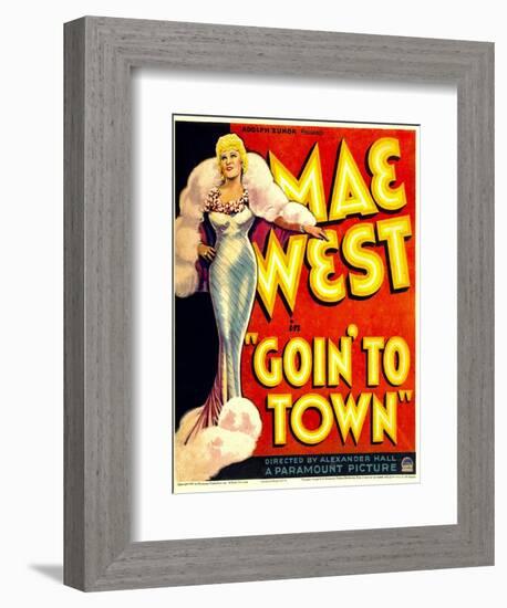 Goin' to Town, Mae West on Window Card, 1935-null-Framed Art Print