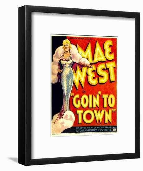 Goin' to Town, Mae West on Window Card, 1935-null-Framed Art Print