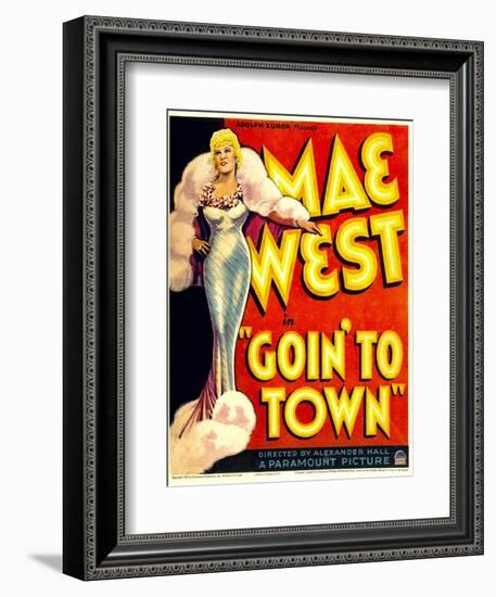 Goin' to Town, Mae West on Window Card, 1935-null-Framed Art Print