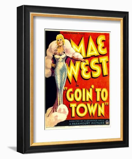 Goin' to Town, Mae West on Window Card, 1935-null-Framed Art Print